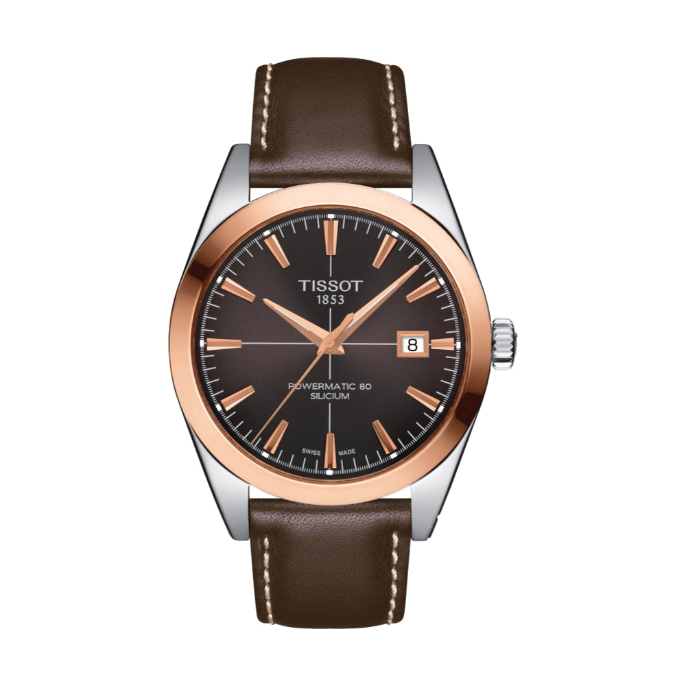 Gentleman Powermatic 80 Silicium Solid 18K Gold bezel Brown Dial