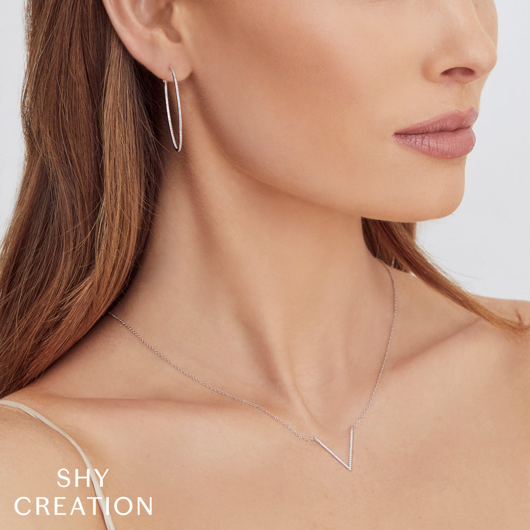 0.12CT 14K W/G DIAMOND NECKLACE