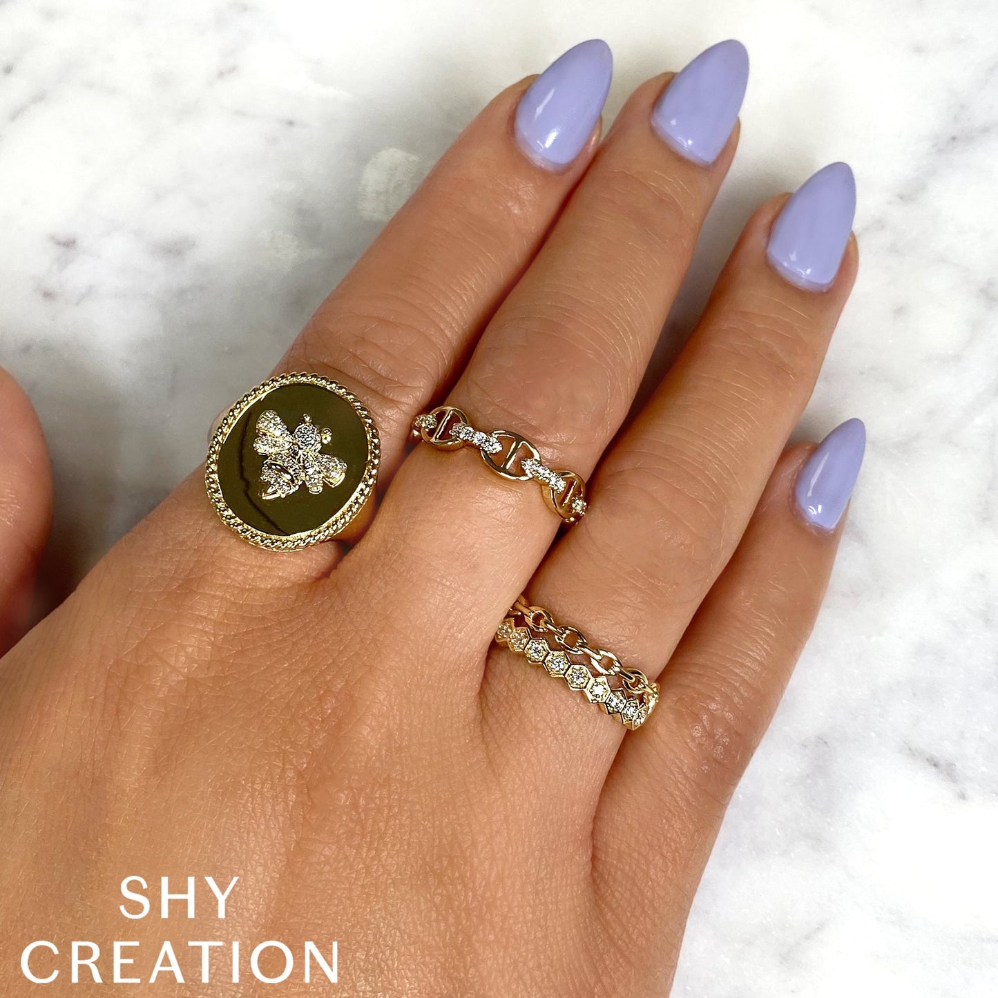 0.16CT 14K Y/G DIAMOND LADY'S RING