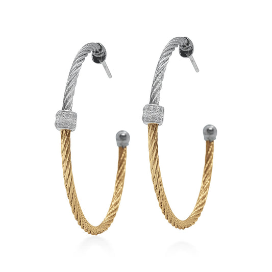 ALOR Large Barrel Hoop Earrings