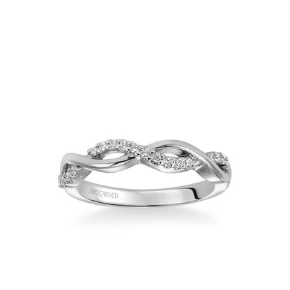 Gabriella Contemporary Half Diamond Half Polished Twist Wedding Band