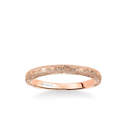 Bernadette Vintage Engraved and Milgrain Wedding Band