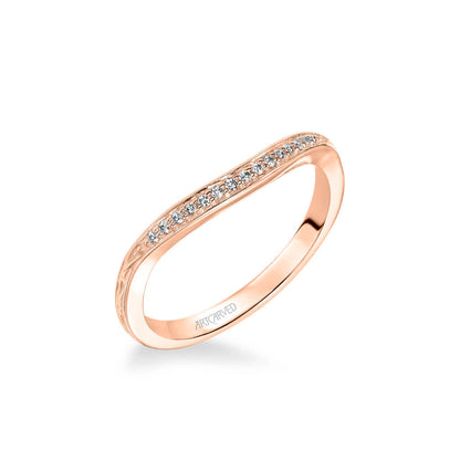 Farrah Vintage Diamond Engraved Wedding Band