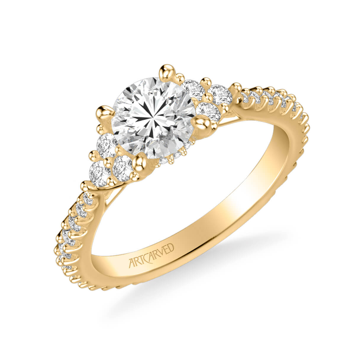 Clio Classic Three Stone Diamond Engagement Ring