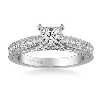 Blanche Vintage Side Stone Heritage Collection Diamond Engagement Ring