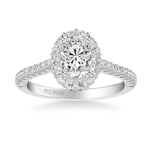 Jocelyn Classic Oval Halo Diamond Engagement Ring