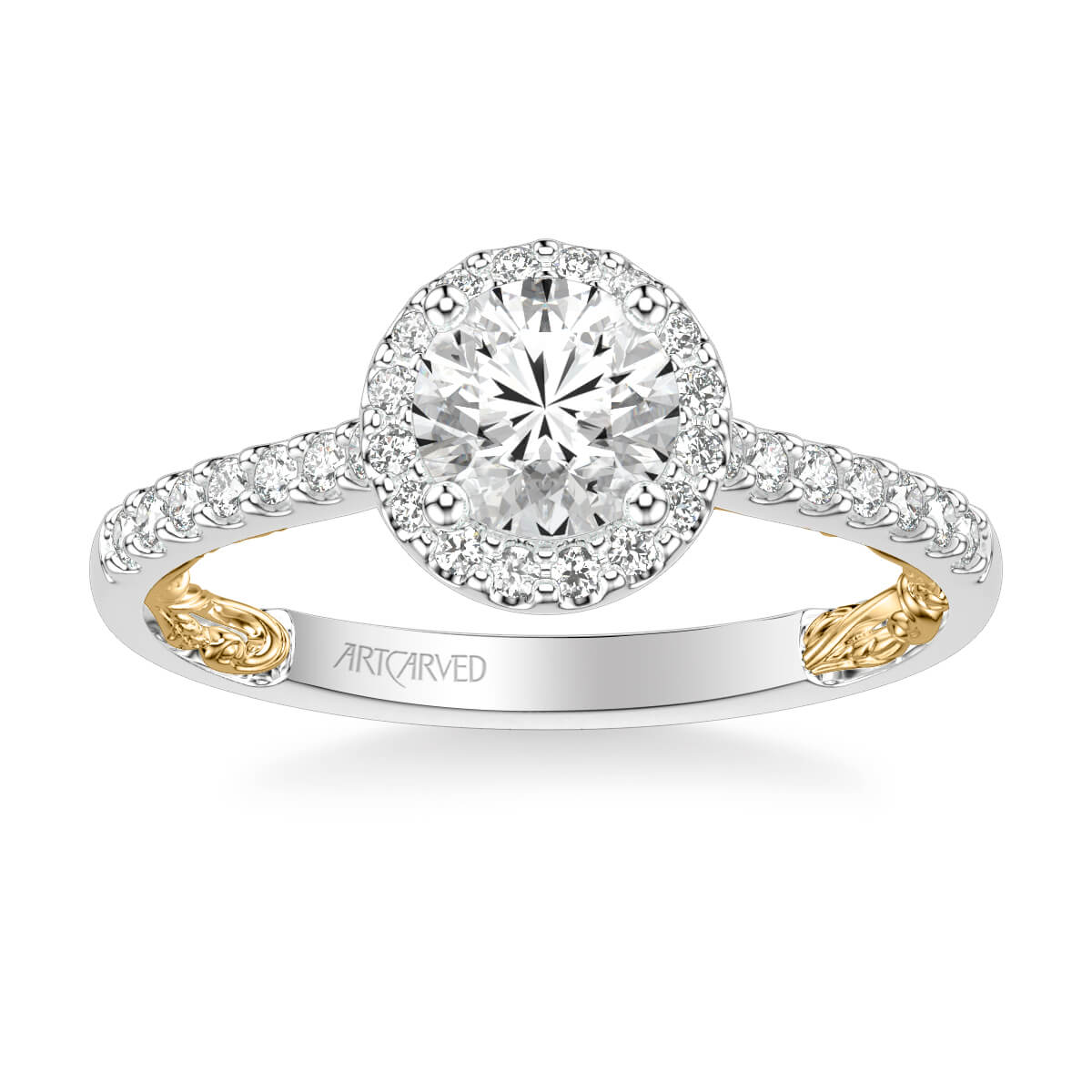 Theda Lyric Collection Classic  Side Stone Diamond Engagement Ring