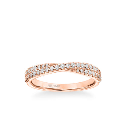 Stackable Band with Diamond "X" Design
