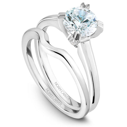 Noam Carver Solitaire with Diamond Detail Engagement Ring B002-02A