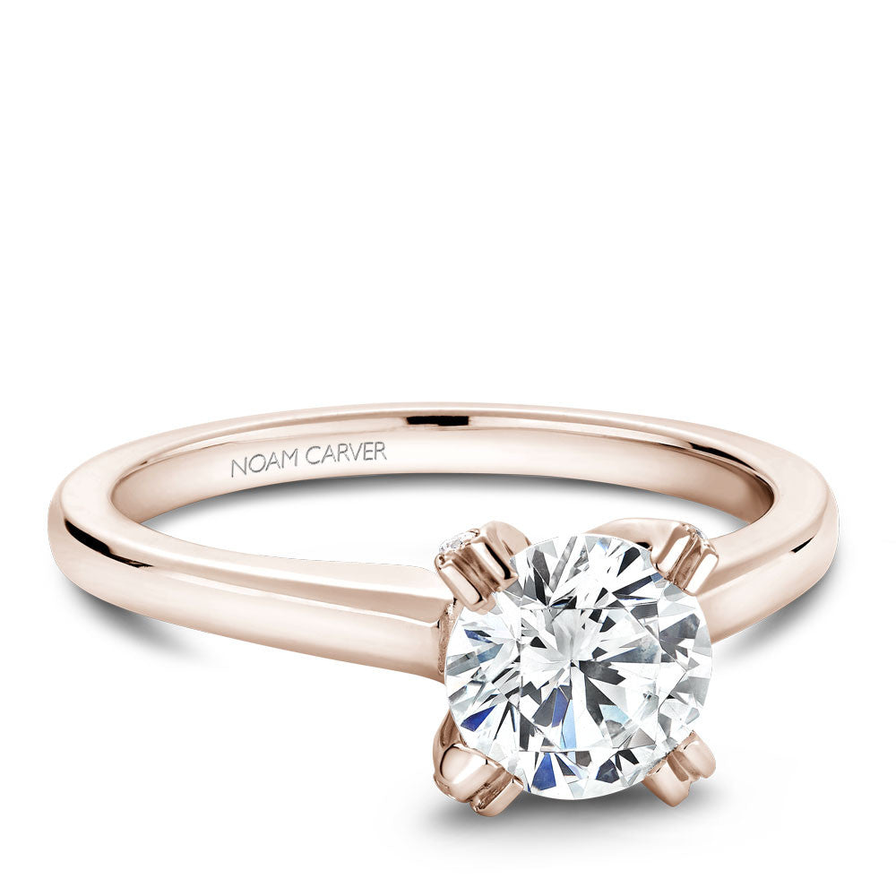 Noam Carver Solitaire with Diamond Detail Engagement Ring B002-02A