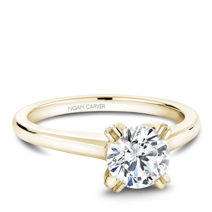 Noam Carver Solitaire with Diamond Detail Engagement Ring B002-02A