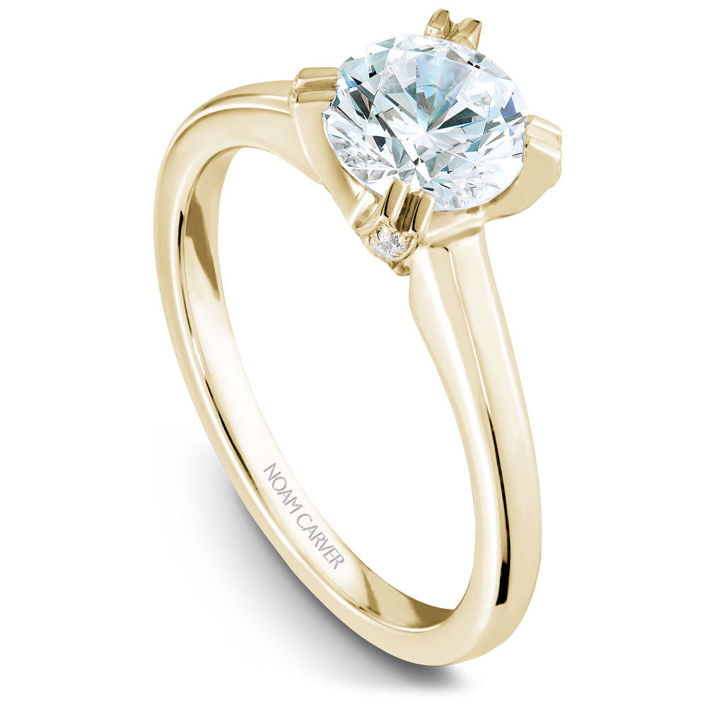 Noam Carver Solitaire with Diamond Detail Engagement Ring B002-02A