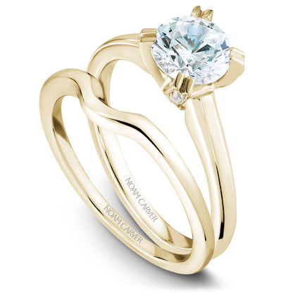 Noam Carver Solitaire with Diamond Detail Engagement Ring B002-02A