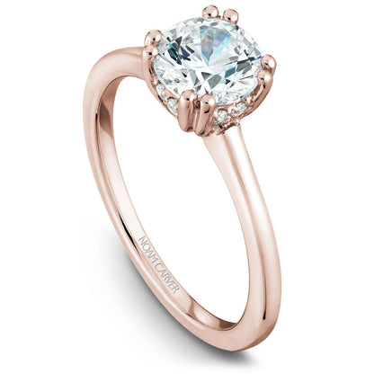 Noam Carver Solitaire Engagament Ring with Diamond Peek-A-Boo Halo B004-04A