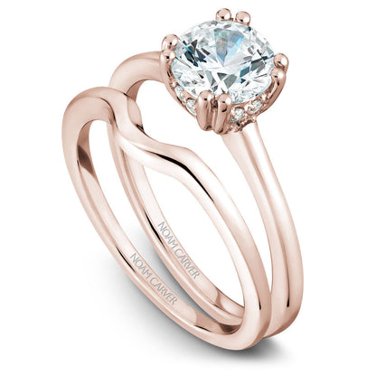 Noam Carver Solitaire Engagament Ring with Diamond Peek-A-Boo Halo B004-04A