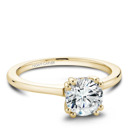 Noam Carver Solitaire Engagament Ring with Diamond Peek-A-Boo Halo B004-04A