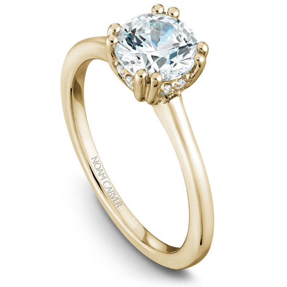 Noam Carver Solitaire Engagament Ring with Diamond Peek-A-Boo Halo B004-04A