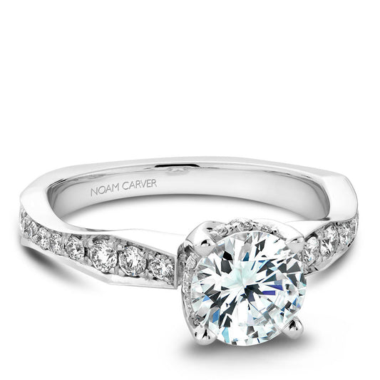 Noam Carver Micro Pav�� with Diamond Detail Engagement Ring B020-02A