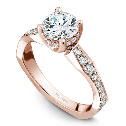 Noam Carver Micro Pav�� with Diamond Detail Engagement Ring B020-02A