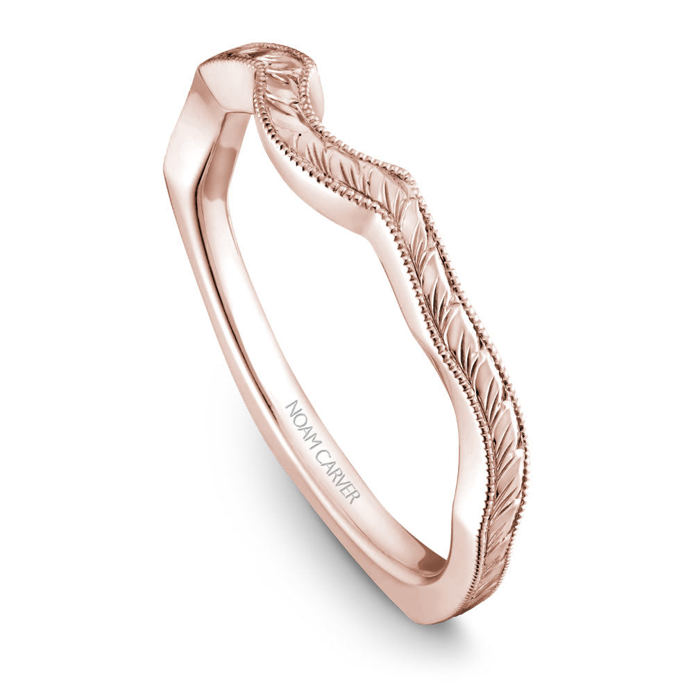 Noam Carver Hand Engraved Solitaire Wedding Band B020-04EB