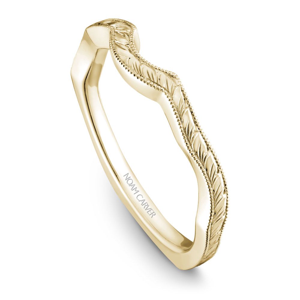 Noam Carver Hand Engraved Solitaire Wedding Band B020-04EB