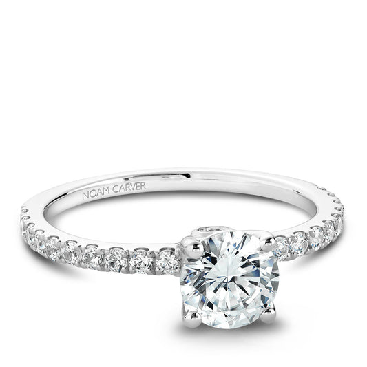 Noam Carver Diamond Engagement Ring with Diamond Detail Accent B022-01A