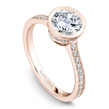 Noam Carver Micro Pav�� with Bezel Diamond Top Engagement Ring B025-02A