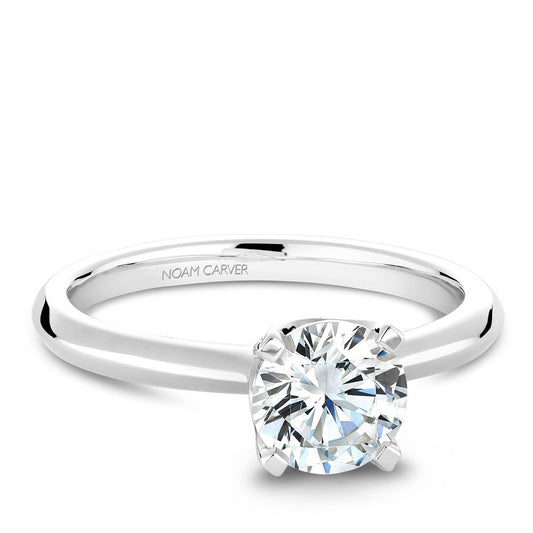 Noam Carver Solitaire with Diamond Detail Setting Engagement Ring B027-03A