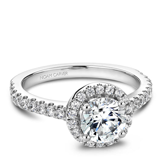 Noam Carver Diamond Halo Engagement Ring B029-01A