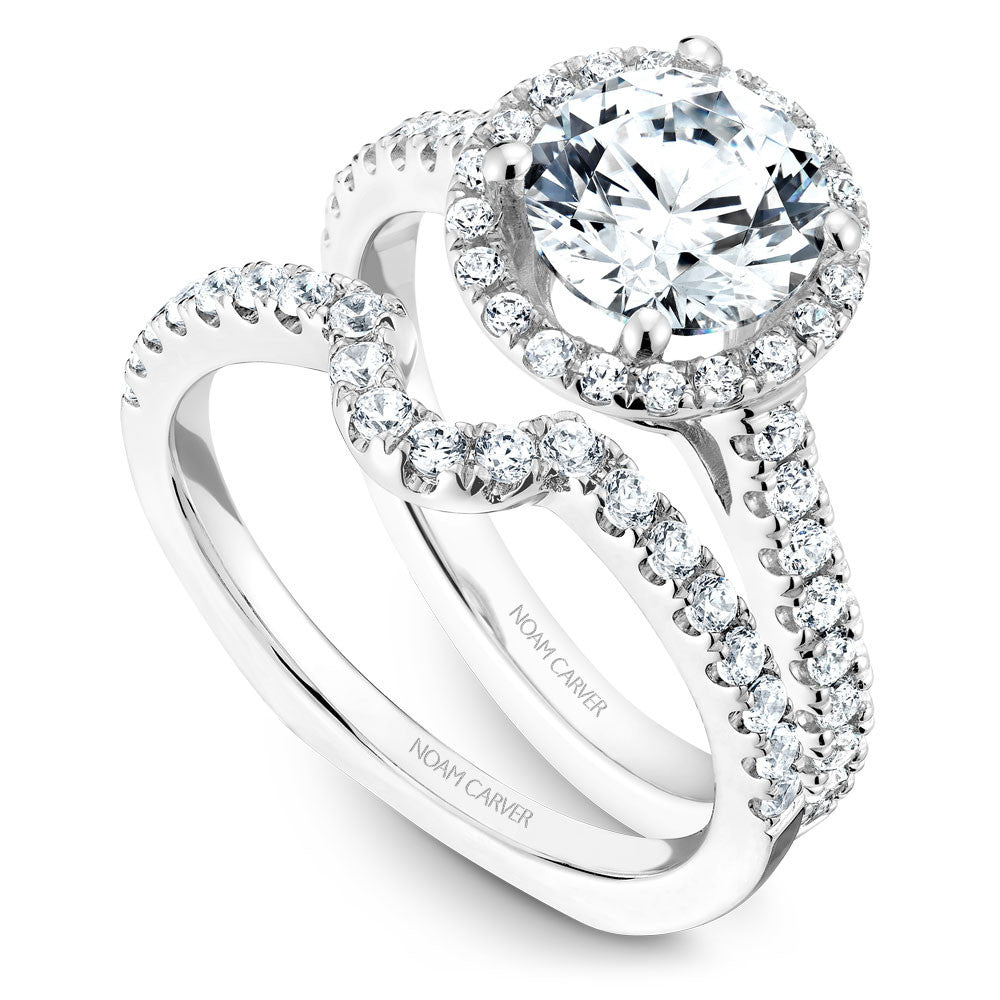 Noam Carver Diamond Halo Engagement Ring B034-03A