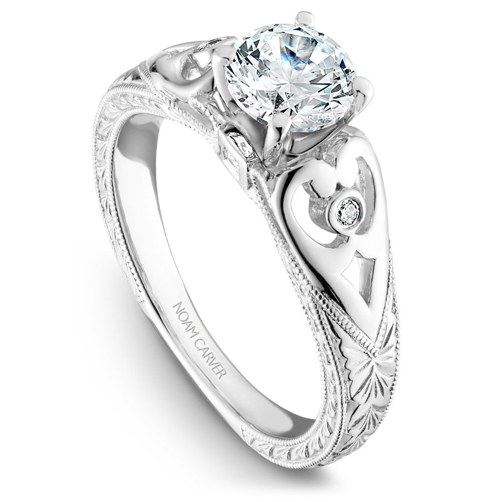 Noam Carver Vintage Inspired Hand Engraved Diamond Engagement Ring B051-01A