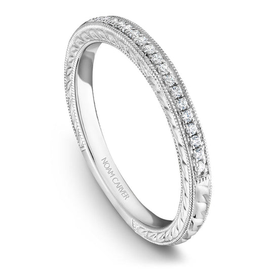 Noam Carver Hand Engraved Diamond Wedding Band B051-01B