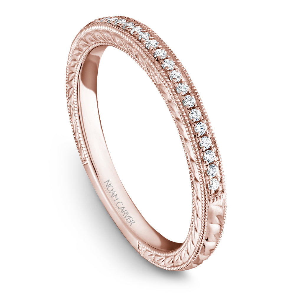 Noam Carver Hand Engraved Diamond Wedding Band B051-01B