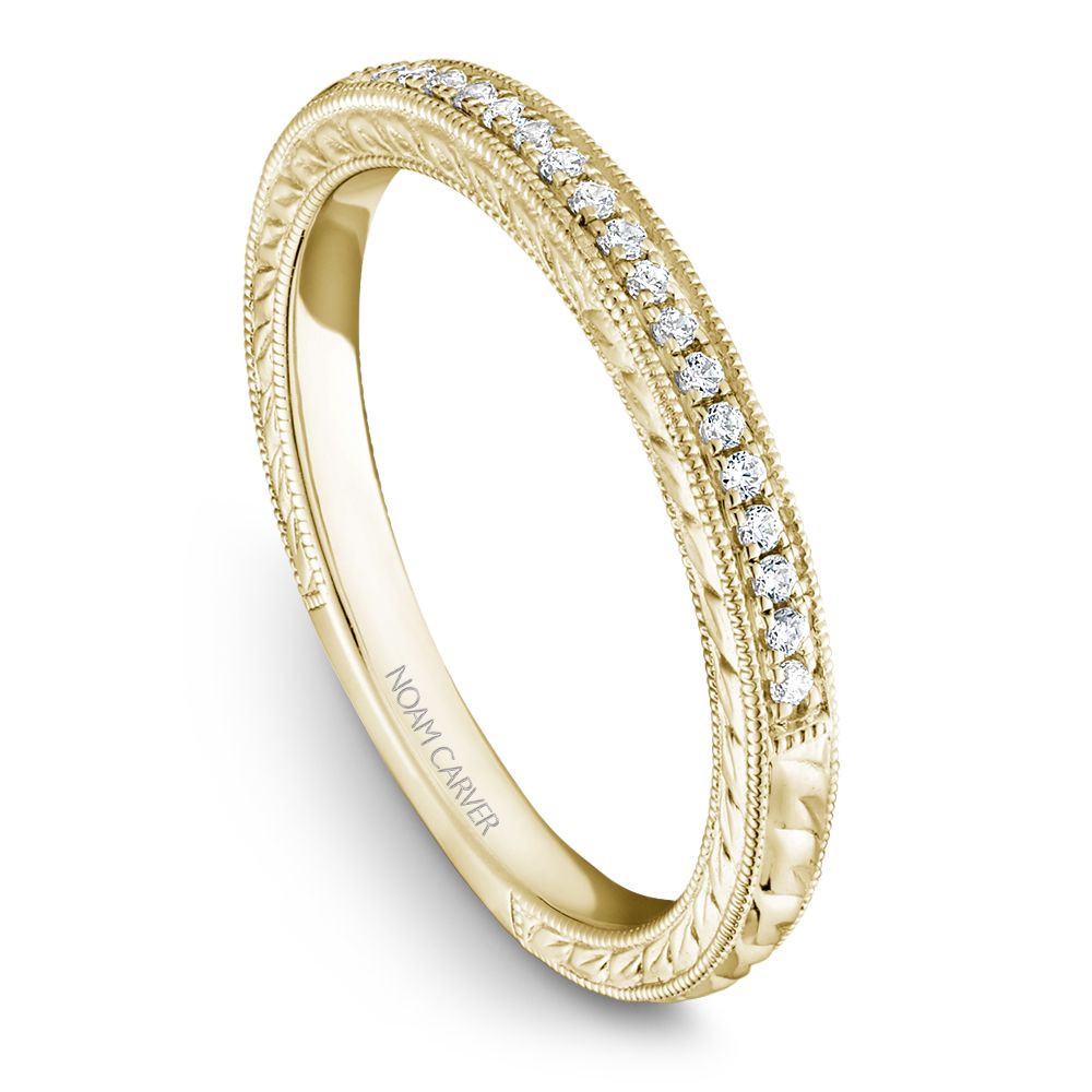 Noam Carver Hand Engraved Diamond Wedding Band B051-01B