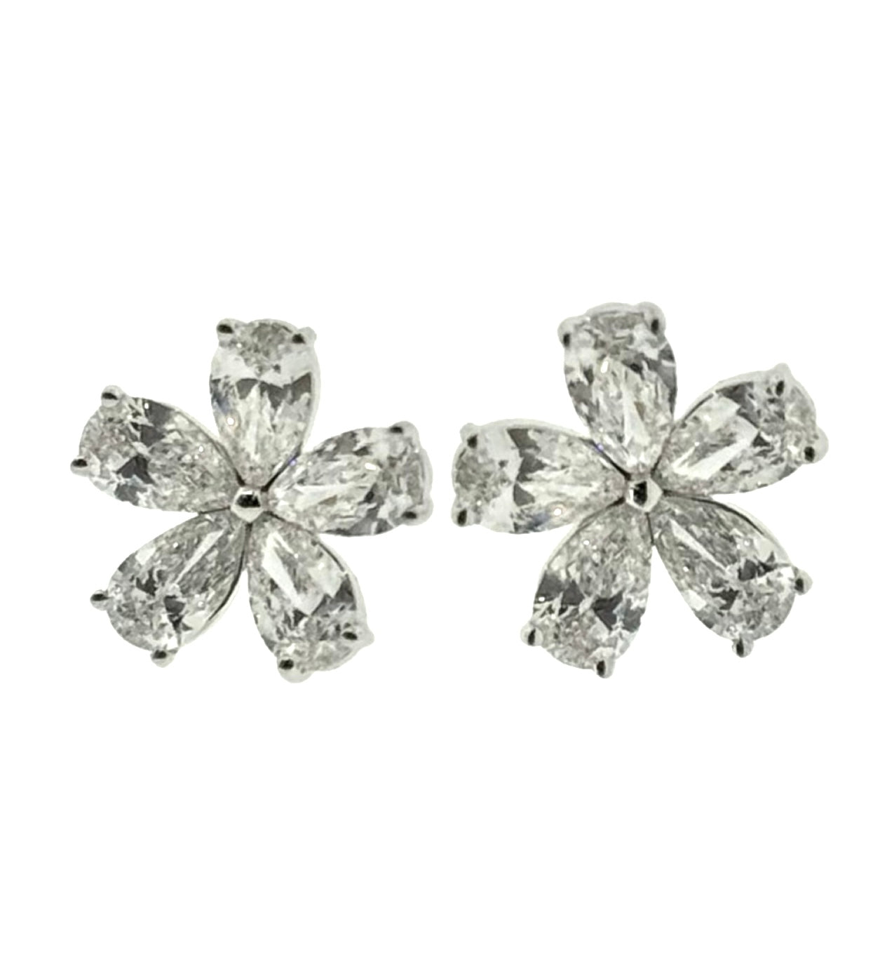Earrings 14KW Lab-Grown Diamond earrings 5 pear shaped each 2.28CTTW