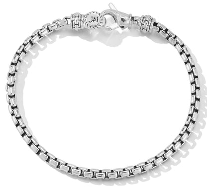 JAI Sterling Silver 3.7mm Box Chain Bracelet