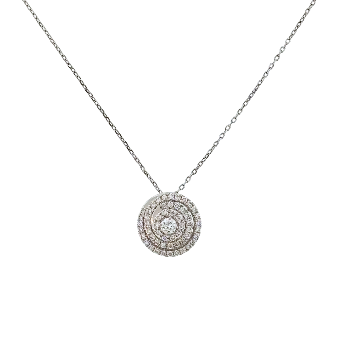 14K White Gold Lab Grown Diamond Swirl Necklace