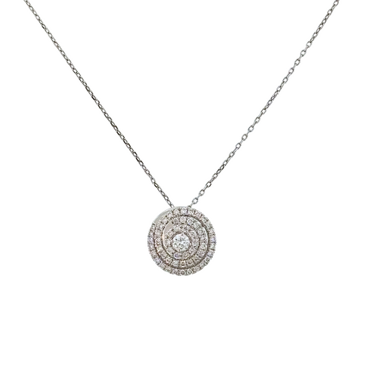 14K White Gold Lab Grown Diamond Swirl Necklace