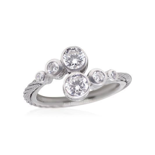 ALOR Day Diamonds Round Bypass Ring