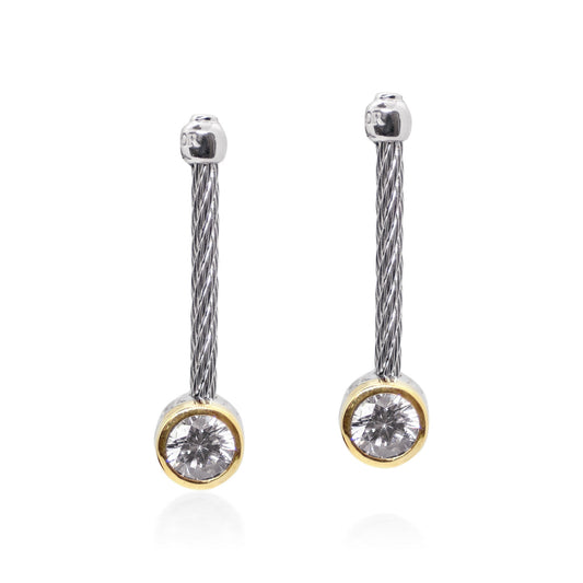 ALOR Day Diamonds Round Drop Earrings