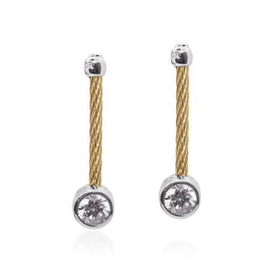 ALOR Day Diamonds Round Drop Earrings