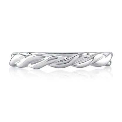 A.Jaffe Twisted Vine Solitaire Quilted Wedding Band MRCRD2398Q/PL