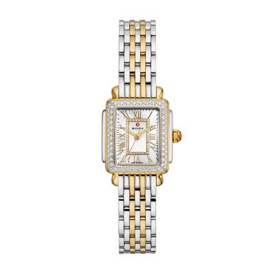 Deco Madison Mini Diamond Two-Tone 18K Gold-Plated Watch