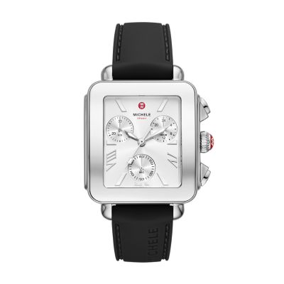 Deco Sport Chronograph Stainless Steel Black Silicone Watch