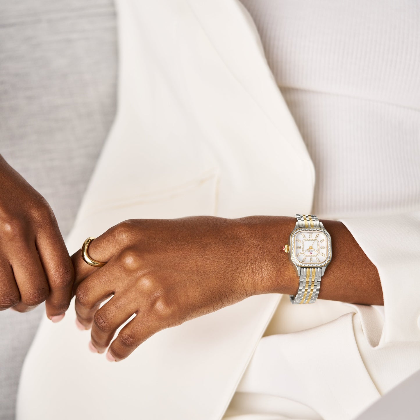 Meggie Two-Tone Diamond Stainless Steel Watch