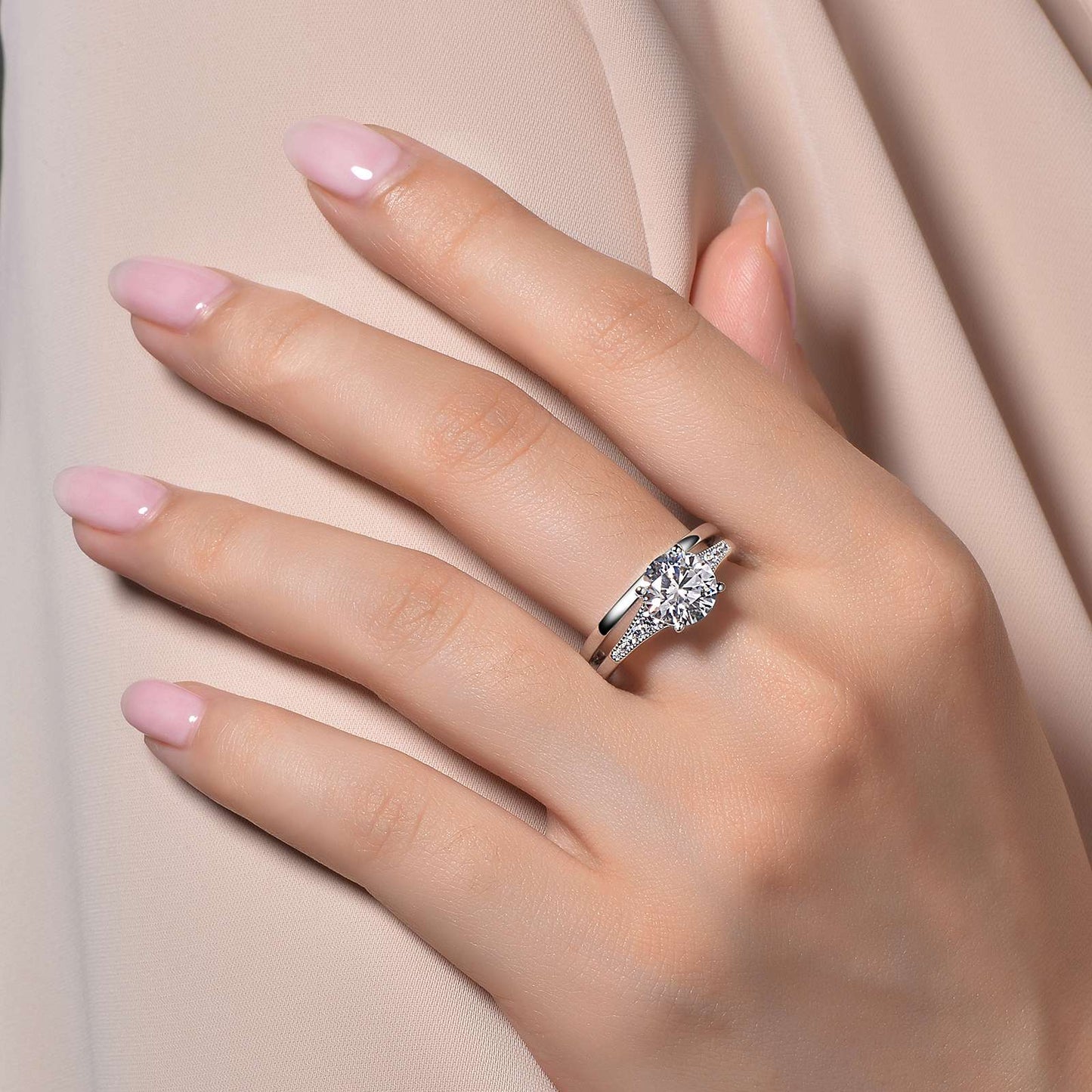 Engagement Ring with Wedding Band