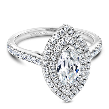 Noam Carver Double Halo Diamond Engagement Ring R051-07A