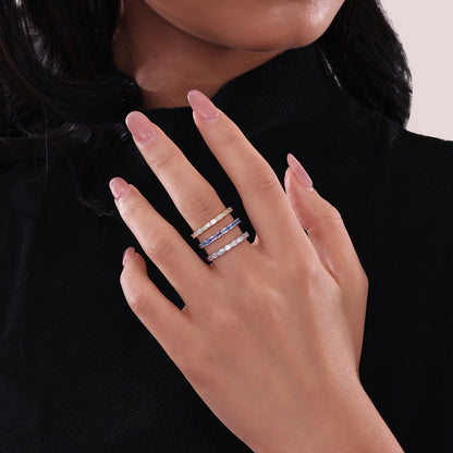 Baguette Half-Eternity Band