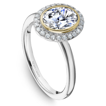 Noam Carver Bezel Set Oval Diamond Halo Solitaire Engagement Ring R057-02A