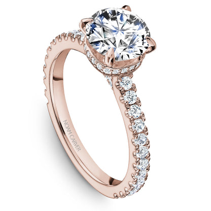 Noam Carver Diamond Engagement Ring with Diamond Peek-A-Boo Halo R059-01A